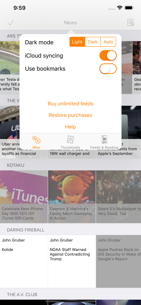 Heartfeed RSS Reader screenshot on ios