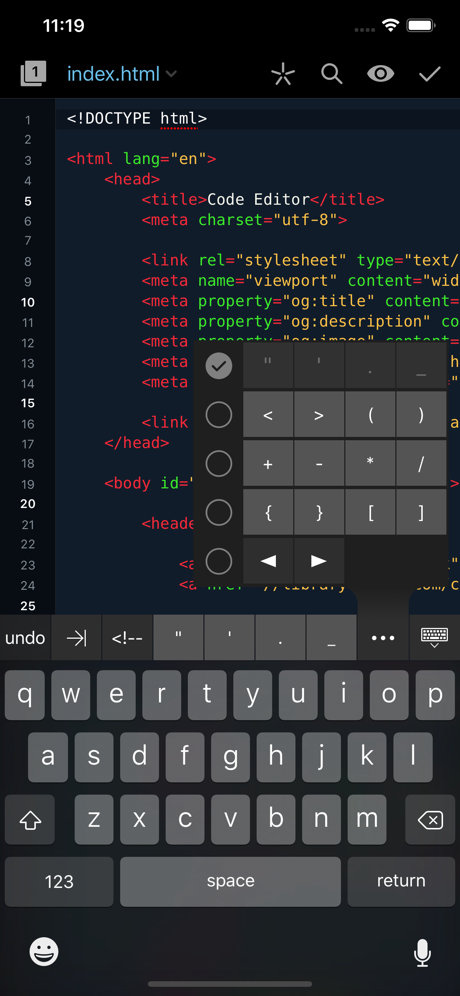 Code Editor by Panic screenshot on ios