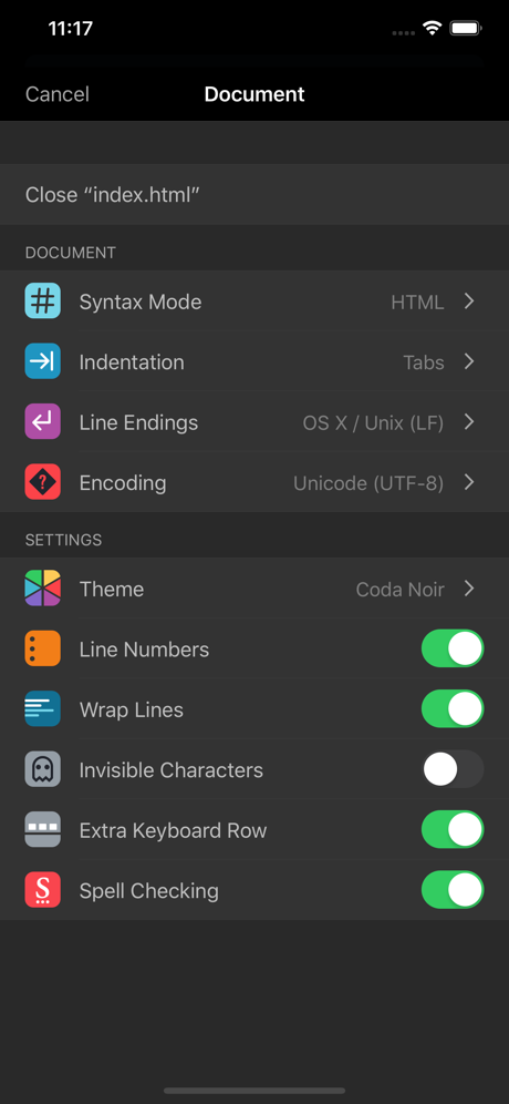 Code Editor by Panic screenshot on ios