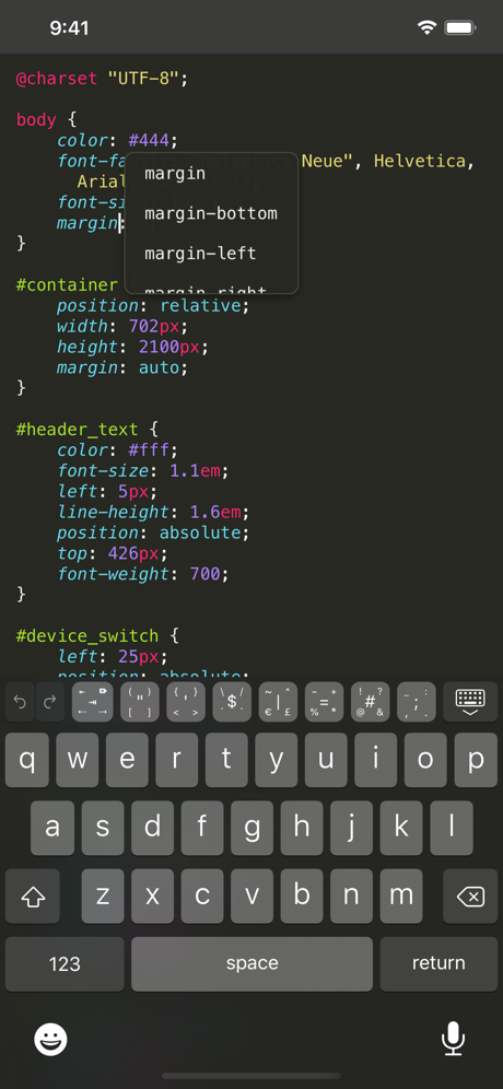 Textastic Code Editor 9 screenshot on ios