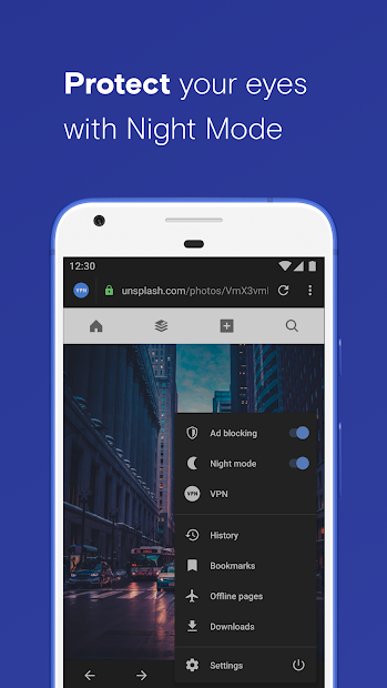 Opera browser beta screenshot on android