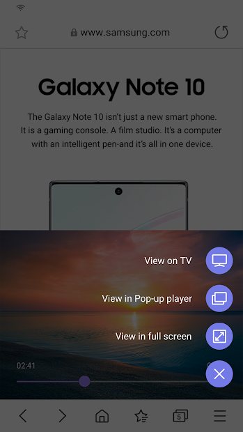 Samsung Internet Browser screenshot on android