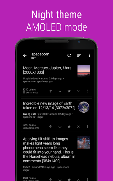 Sync for reddit screenshot on android