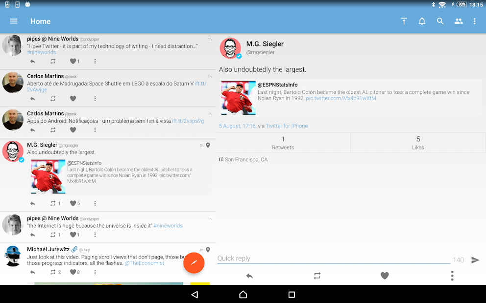 Tweetings for Twitter screenshot on android