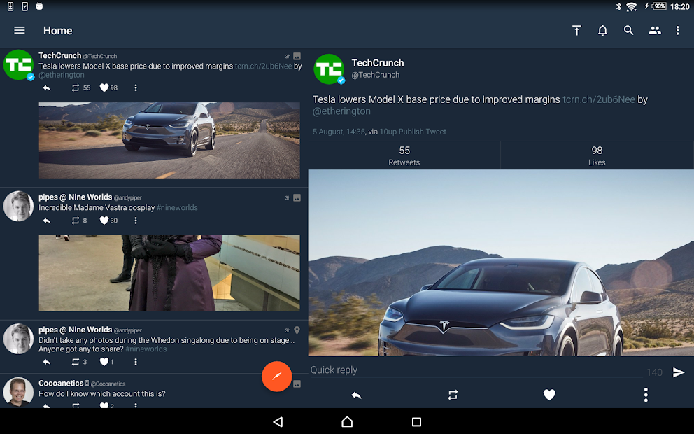 Tweetings for Twitter screenshot on android