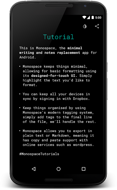 Monospace - Writing and Notes screenshot on android