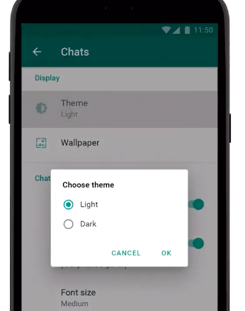 WhatsApp screenshot on web