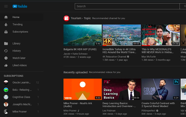 YouTube screenshot on web