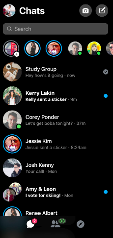 Facebook Messenger screenshot on web