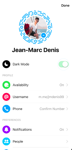 Facebook Messenger screenshot on web